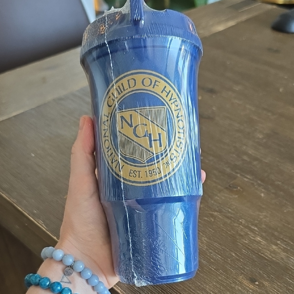 National Guild Of Hypnotists Official Blue Travel Tumbler
